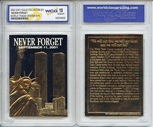 Trade Center 9/11 First Anniversary 2002 Gold Card - Graded GEM Mint 10