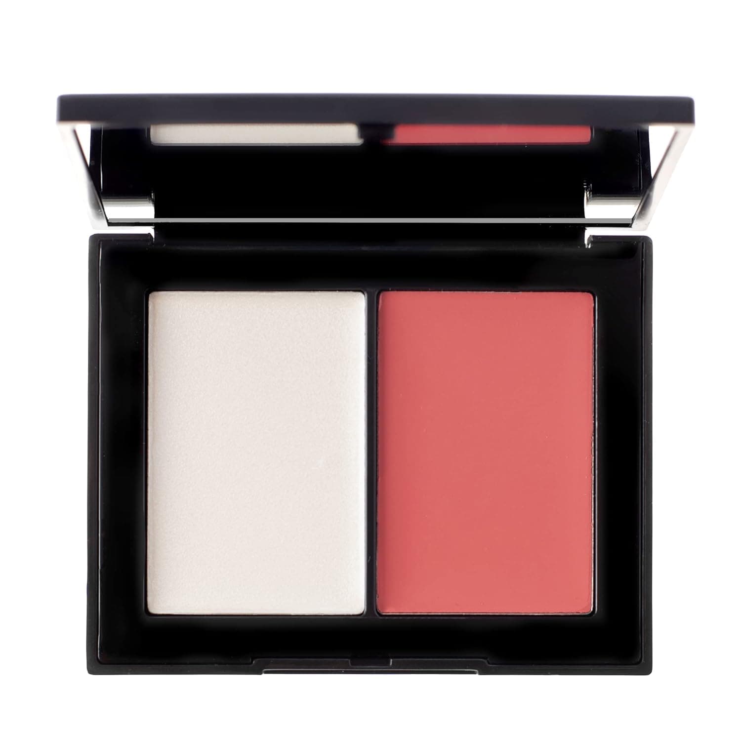 Belle Beauty Blush & Bashful Cream Blush and Highlighter Duo - Flawless Cheek Highlight & Color In A Convenient, Portable Makeup Compact - Natural & Paraben Free (Peach)