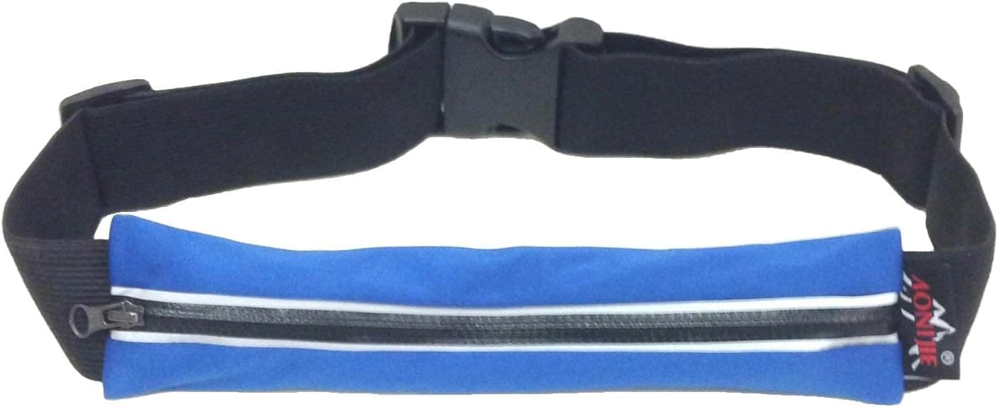 Exercise Runners Belt 22cm with Reflective Stripes - Blue Black
