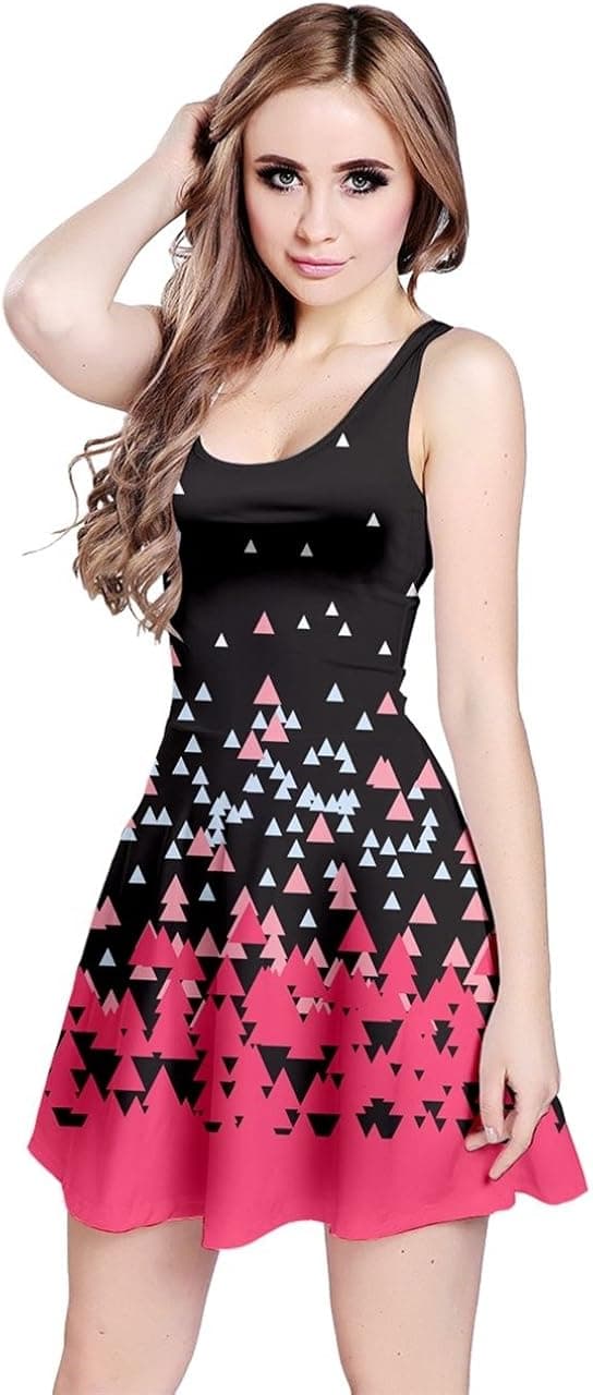 CowCow Womens Gradient Rhombuses Reversible Sleeveless Dress