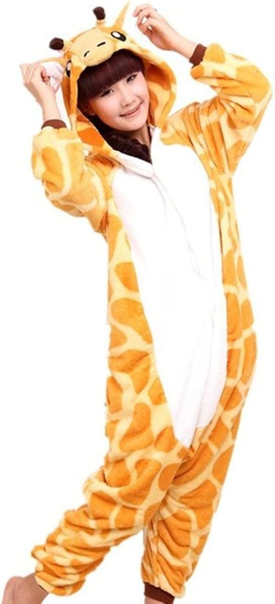 WOWcosplay Unisex-adult Kigurumi Onesie Fire Dragon Pajamas,Giraffe S