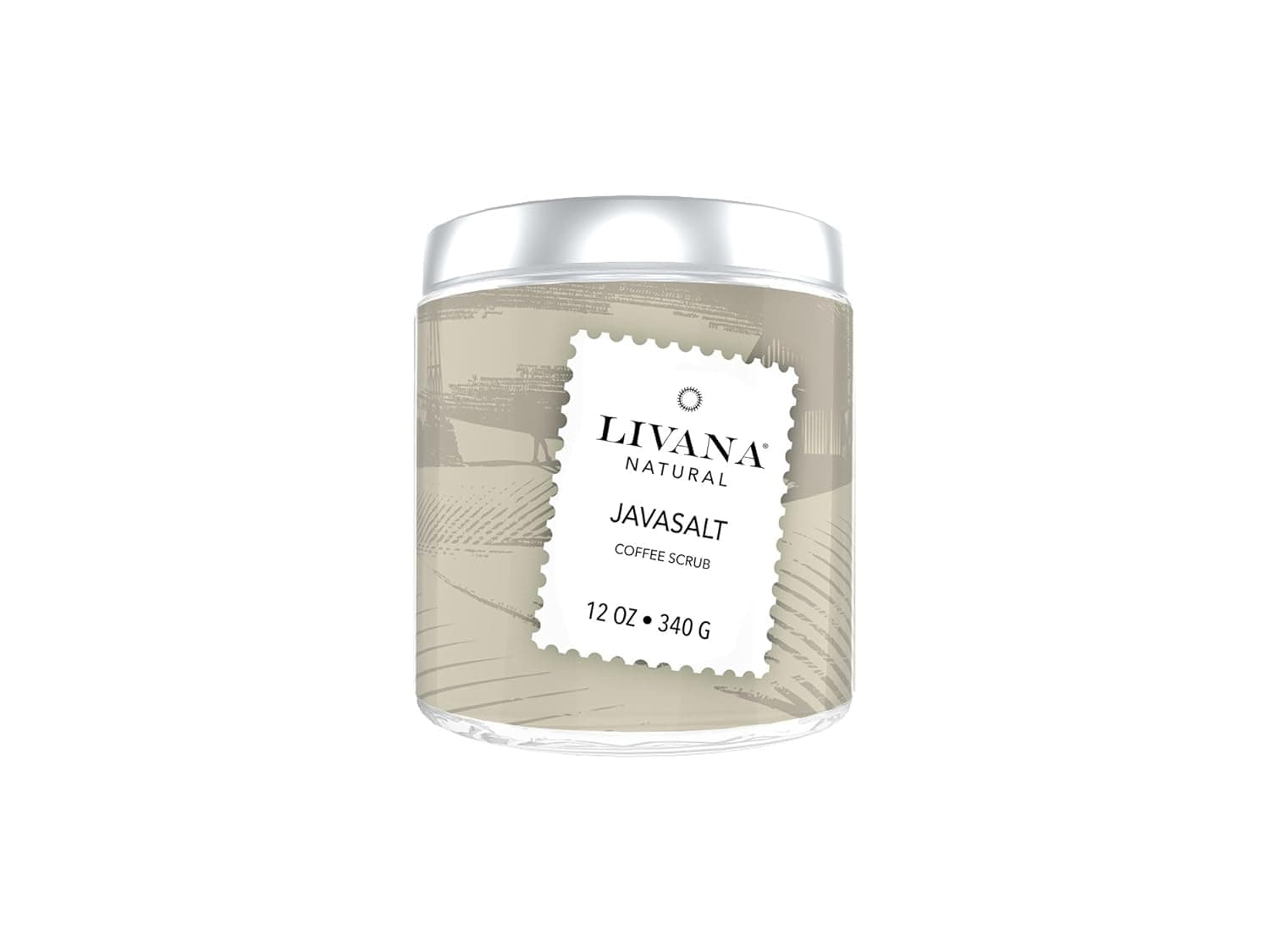 Javasalt Coffee Scrub by Livana, Exfoliate for Face and Body, 12 oz Vegan Friendly Made in USA