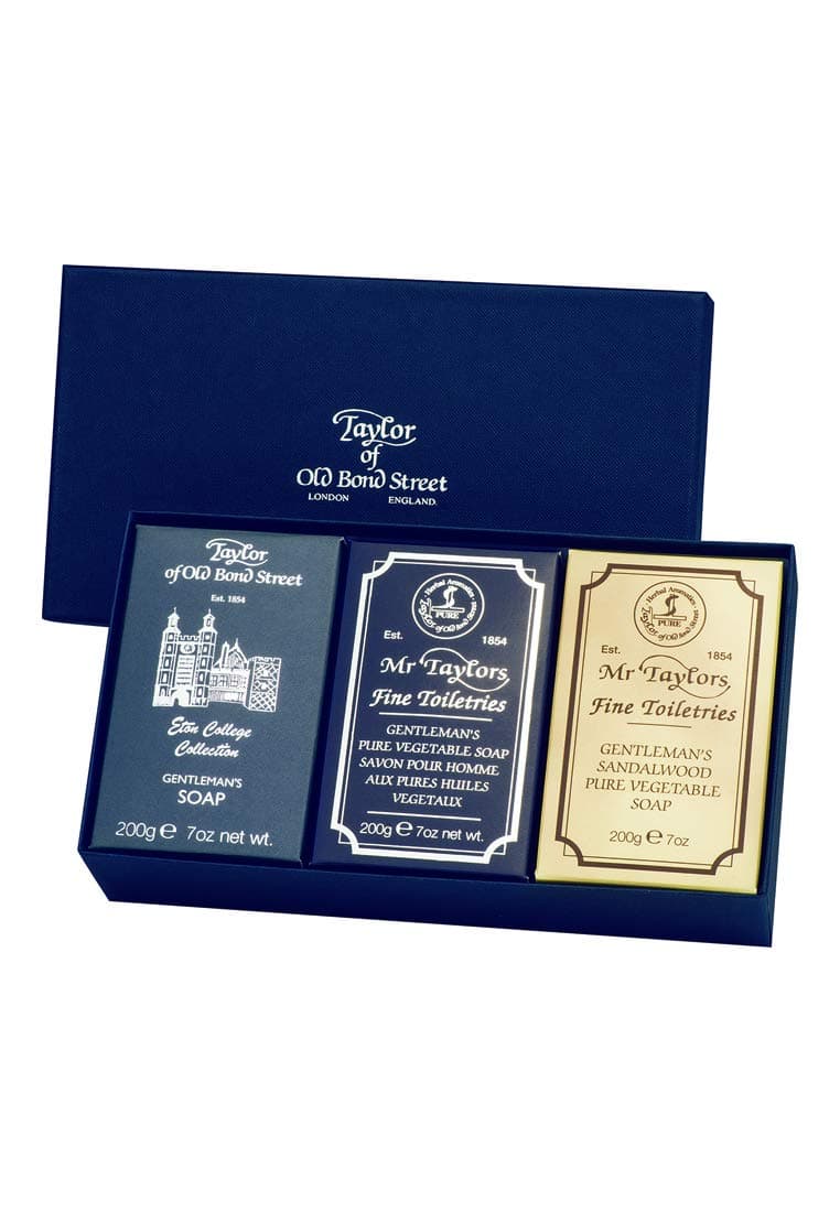 Mixed Gentleman's Bath Soap Gift Box, 3x200g - Taylor of Old Bond Street