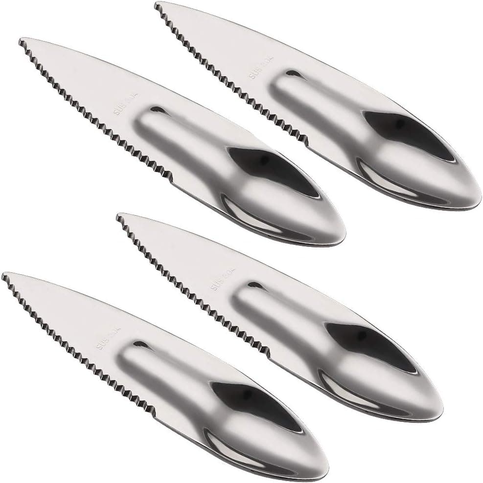 Kiwi Spoon knife - Ansaw 2-in-1 Reusable avocados Fruit Cutter Peeler Spoons, Stainless Steel Multi Use For Home Kitchen and Travel Utensil,Set of 4 (Silver)