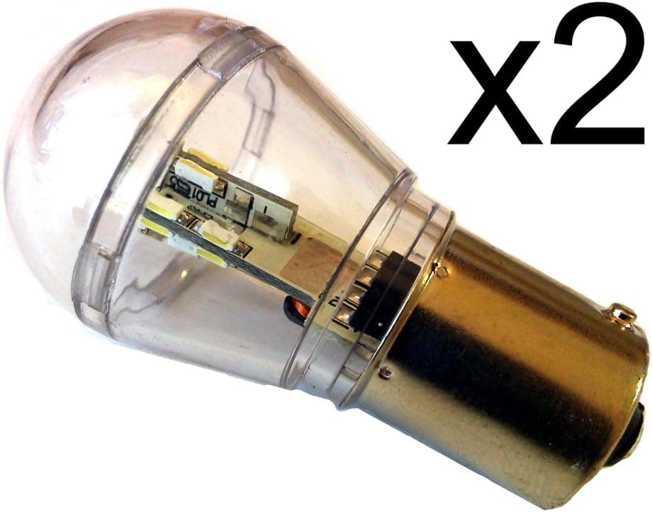 2x BA15S S8 LED Bulb 12V AC DC for Boat, RV, Car Auto (Cool White)