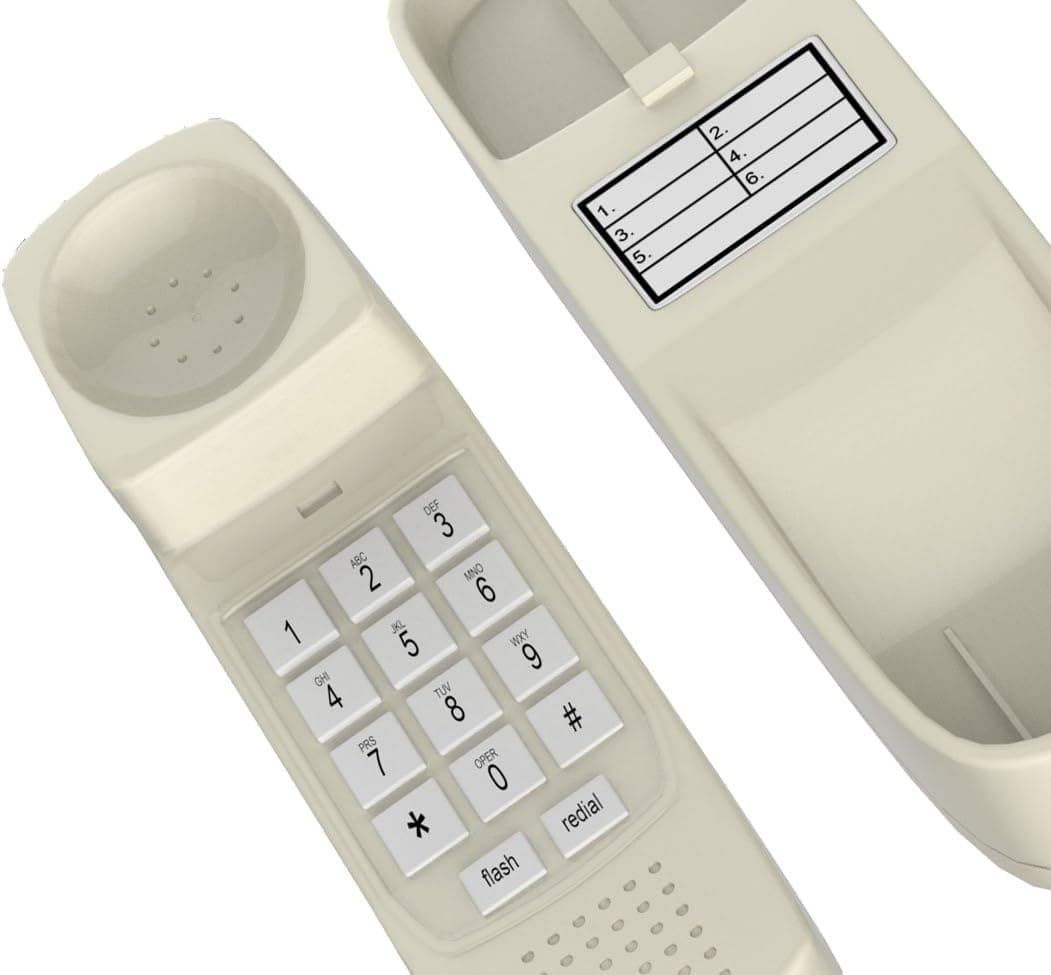 Trimline Corded Phone - Phones for Seniors - Phone for Hearing impaired - Classic Clay Tan - Retro Novelty Telephone - an Improved Version of The Princess Phones in 1965 - Style Big - iSoHo Phones