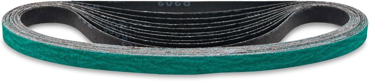 1/2 X 18 Inch 80 Grit Zirconia Aluminum Oxide Air File Sanding Belts, 10 Pack