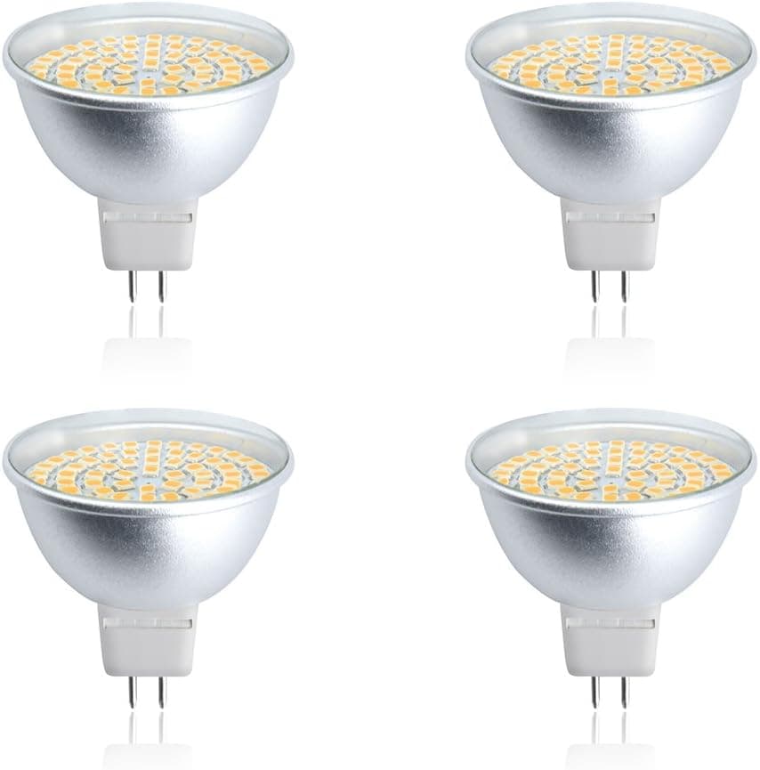 Luxvista LED MR16 GU5.3 Base Bulb 120 Volt Spotlight Gx5.3 Base 50W Halogen Bulbs Equivalent Warm White 2700K for Recessed Ceiling Lights, Reflector Light, Retail Display Lighting (4-Pack)