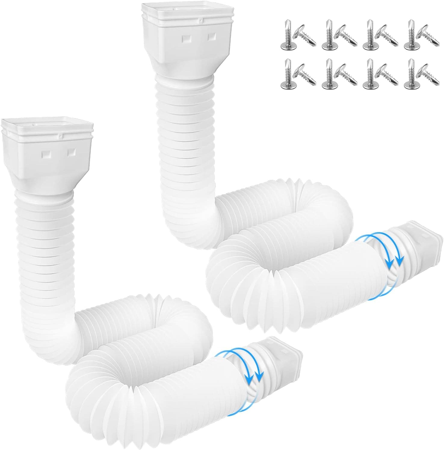 Rain gutter downspout extender, drainage downspout extender, durable anti-aging material, 2-piece set, 21 extended to 63 inch distance switch to use, protect your home foundation safety BTOBI