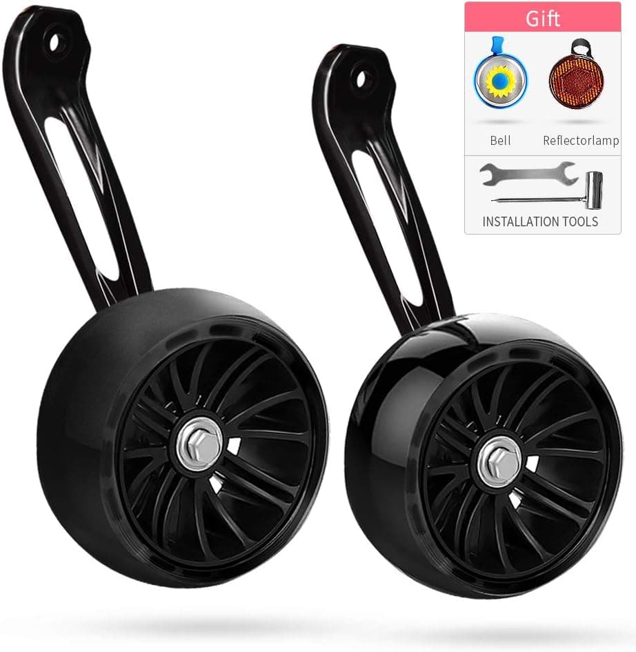 SPORUS Training Wheels, Thicken Bike Training Wheels for Kids Under 60lb with Heavy Duty Magnesium Alloy for 14 Inch Black[Including Mounted Kit]