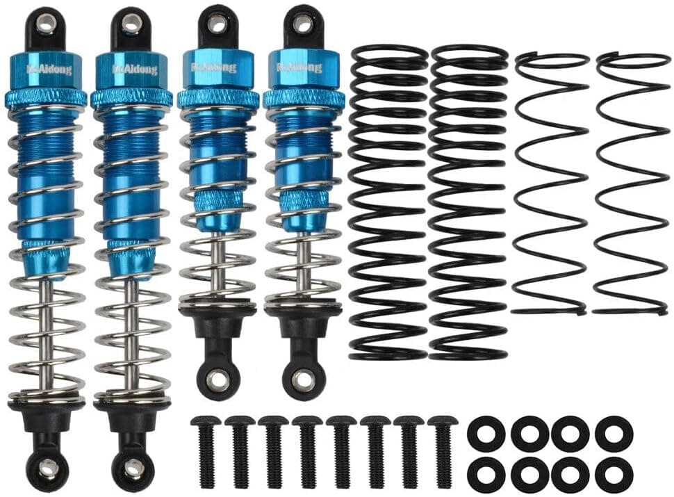 RcAidong Aluminum Front & Rear Shock Absorber Assembled for Tamiya TT-02B Redcat Hongnor LRP HPI Team LOSI 1/10 Buggy Car (Blue)