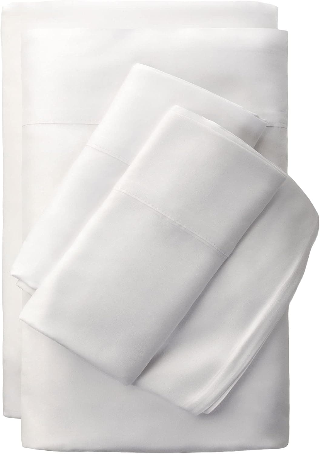 Cariloha Classic Bamboo-Viscose 4-Piece Bed Sheet Set - Cooling and Comfortable for Rest and Relaxation - Flat and Fitted Sheet and Two Pillowcases - Queen - White