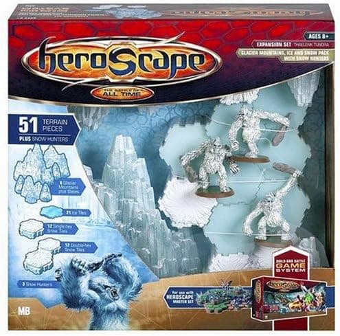 Hasbro Gaming Heroscape Game System Expansion Set: Thaelenk Tundra Glacier Mountains, Ice and Snow Pack with Snow Hunters