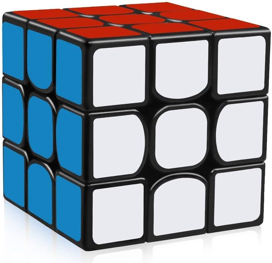 D-FantiX YJ Guanlong Speed Cube yj 3x3 Magic Cube 56 mm Black Puzzles Toys for Kids Adult