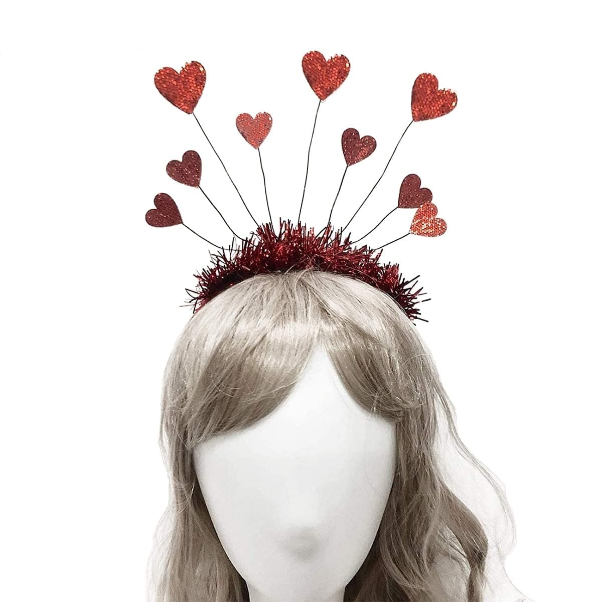 Valentine's Day Headwear Sequin Heart Headband Hair Hoop for Party Props Holiday Headband Accessory Hair Hoop School Makeup Hairband Accessories Props Decoration Cosplay Party