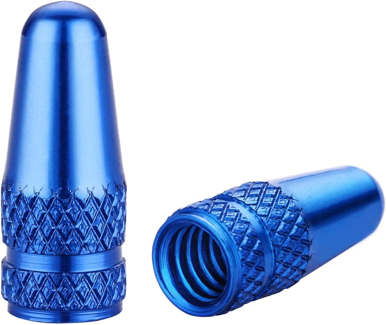 Bike Presta Valve Caps Aluminum Alloy Fully Thread Air Dust Valve Covers for Bike, Used on Presta/French Valves, Tire Pump Accessories Fit MTB, Mountail Bike, Rode Bike, Bicycle (5 Pack)