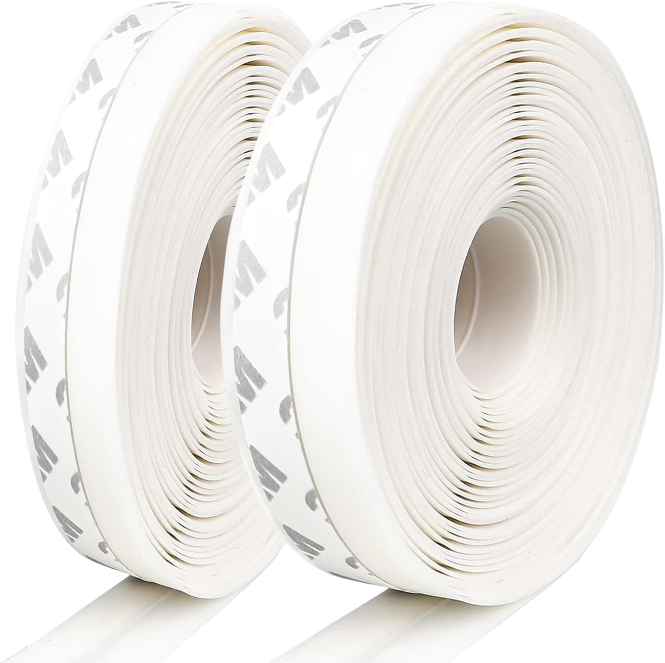 Door Weather Stripping 26 Feet Silicone Door Seal Strip Door Sticker Adhesive for Doors Windows and Shower Glass Gaps (25+35mm,White)