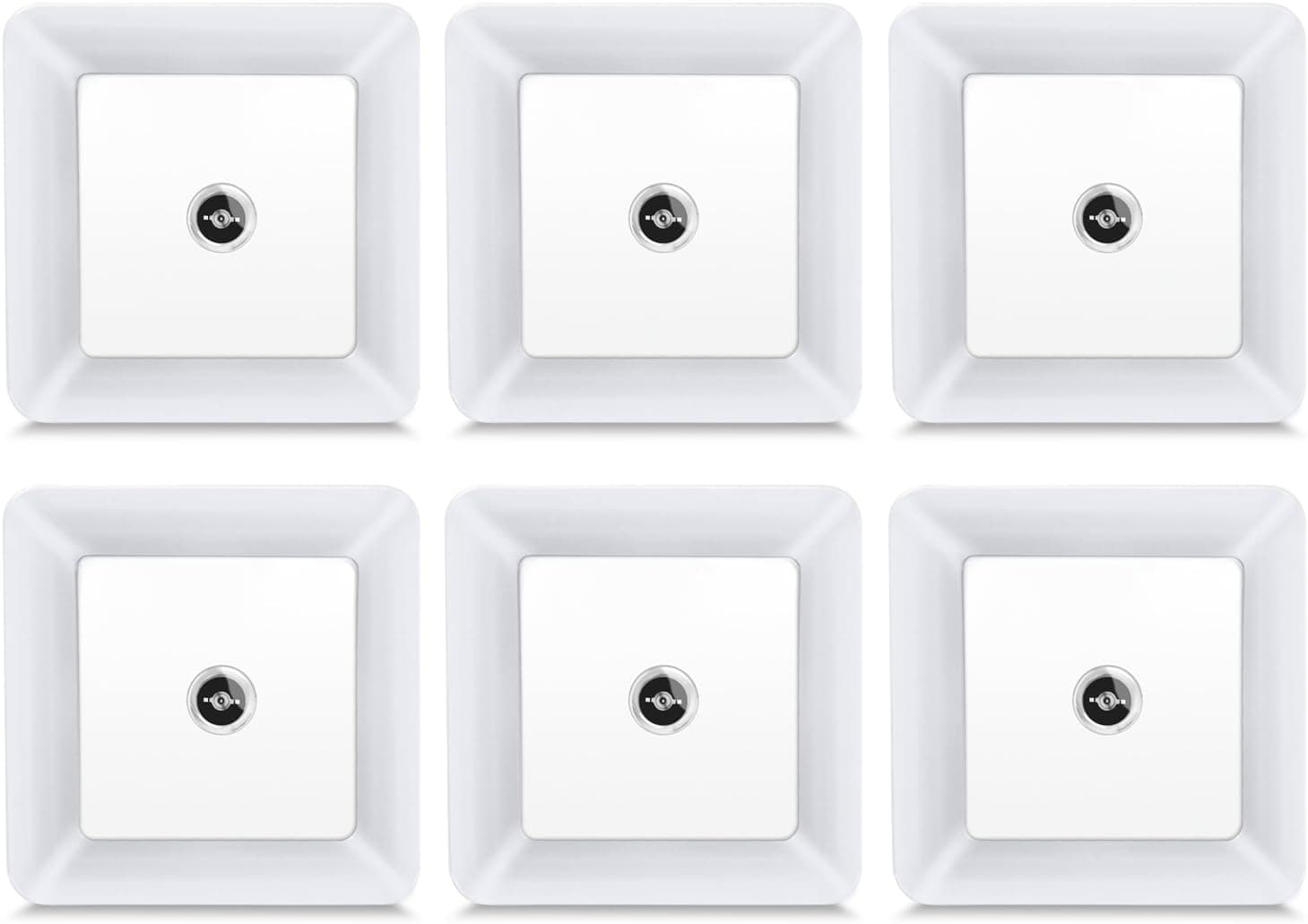 MAXAH Plug-in Night Light, Soft LED Nightlights with Dusk to Dawn Sensor, White Daylight Lamp for Adults, Kids, Bedroom, Bathroom, Hallway, Stairways (Pack of 6)