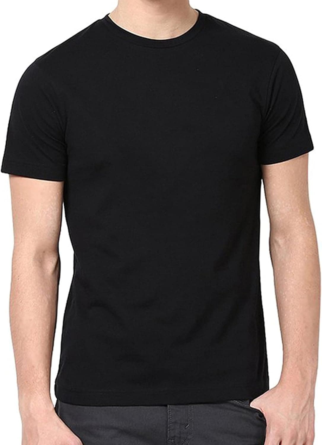 URBAN BUCK T Shirt for Men - Mens Casual Black Shirt (L)