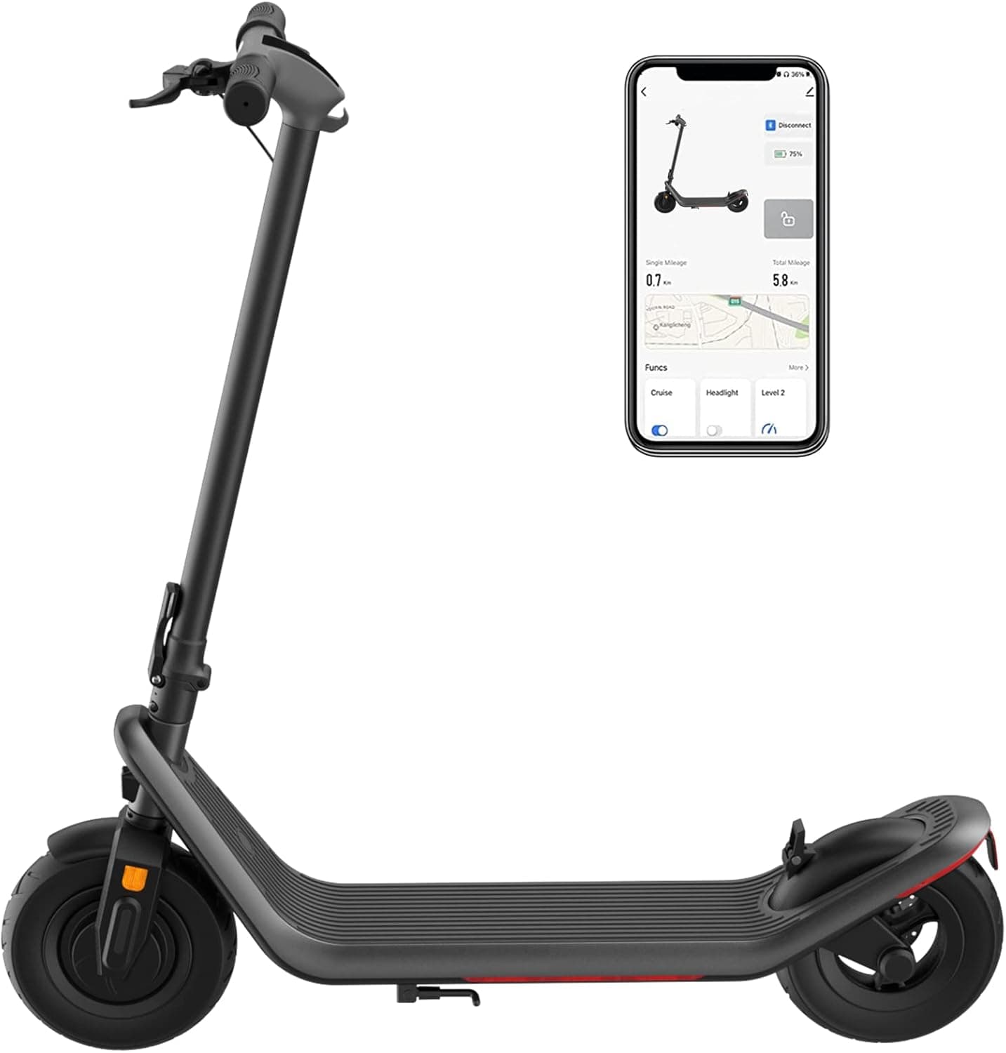Electric Scooter for Adults Commuting, 500W Motor, Up to 30Miles Range & 20 MPH Speed, 10" Pneumatic Tires E-Scooters, Foldable Portable Electric Bike, with Headlight Brake Light and E-Brake