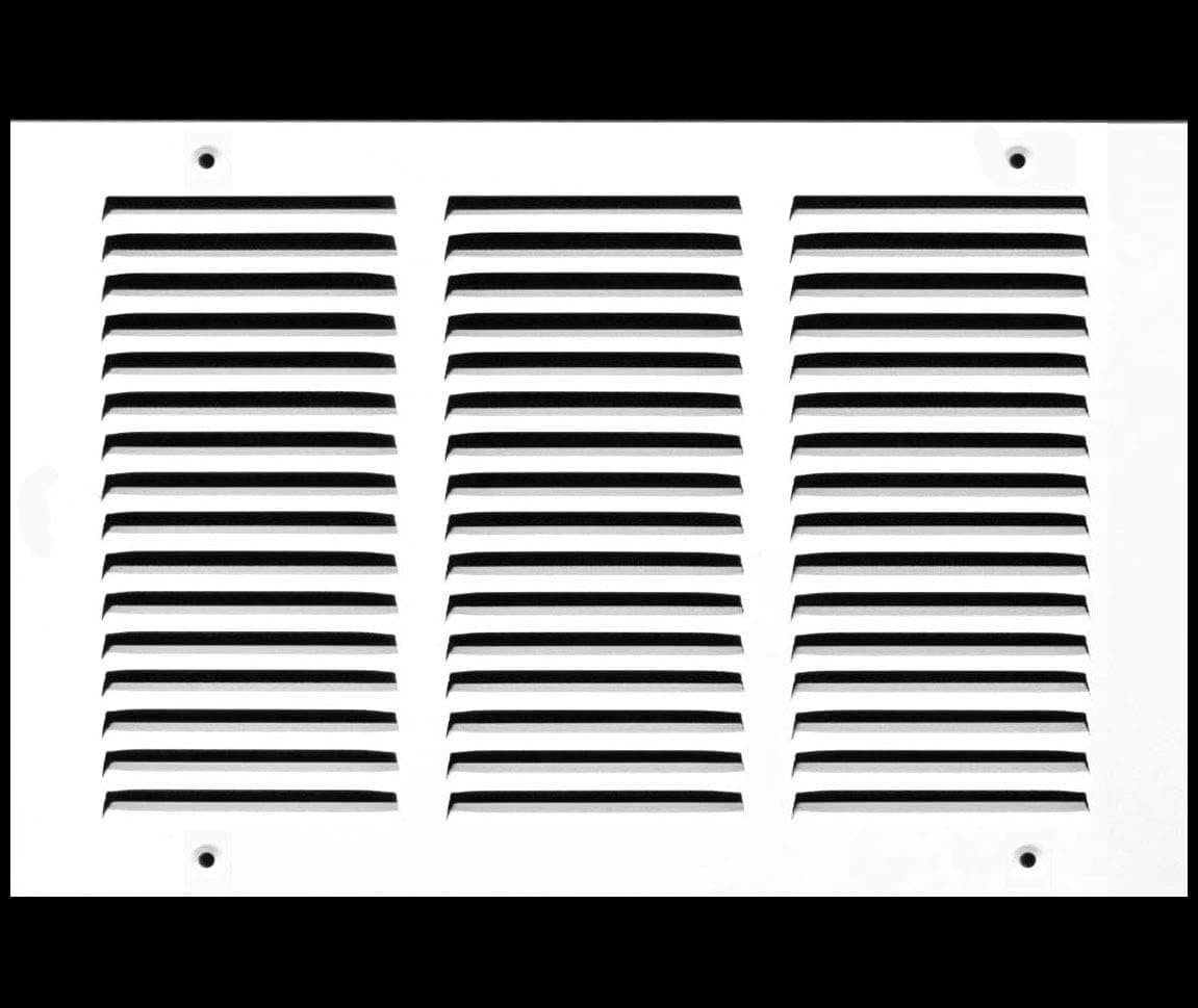 14"w X 12"h Steel Return Air Grilles - Sidewall and Ceiling - HVAC Duct Cover - White [Outer Dimensions: 15.75"w X 13.75"h]