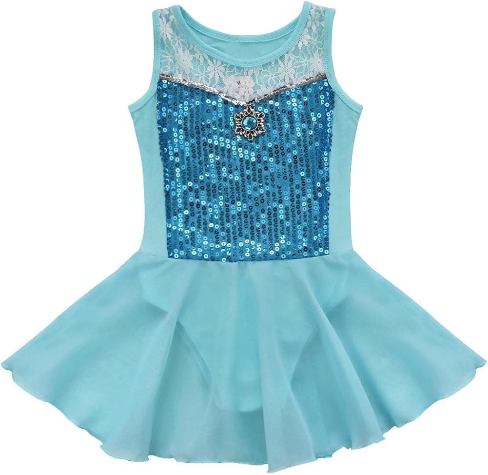 YiZYiF Kids Girls' Sequin Ballet Dress Dancewear Costume with Chiffon Leotard