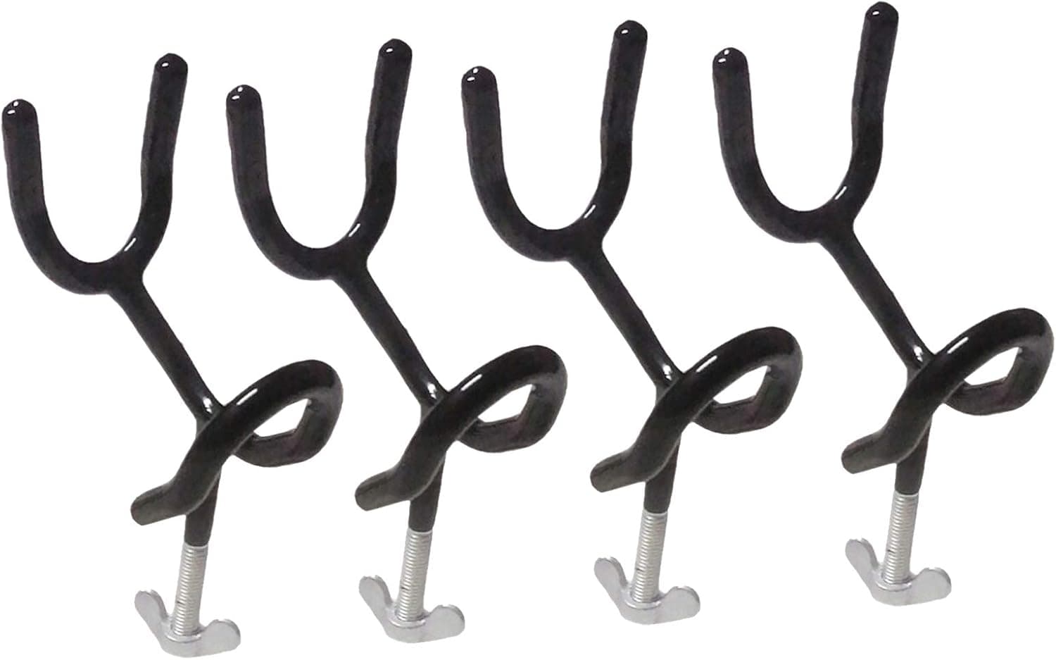 YYXX Sure Grip Steel Boat Rod Holders 25 Degree PVC Coated Steel Wire Fishing Pole Holders Angle Rod Holders,4-Inch Stem,with Mounting Base Fishing Pole Holders for Boat(4PCS Without Base)