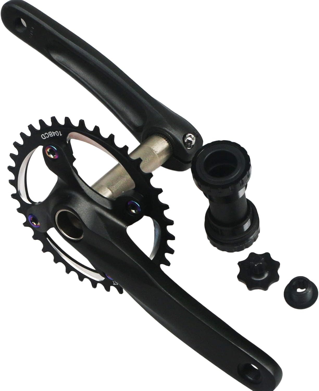 GANOPPER 170mm Crankset 30T 32T 34T 36T 38T Single Speed Mountain Bike Cycling Road Bike Crank Arm Set