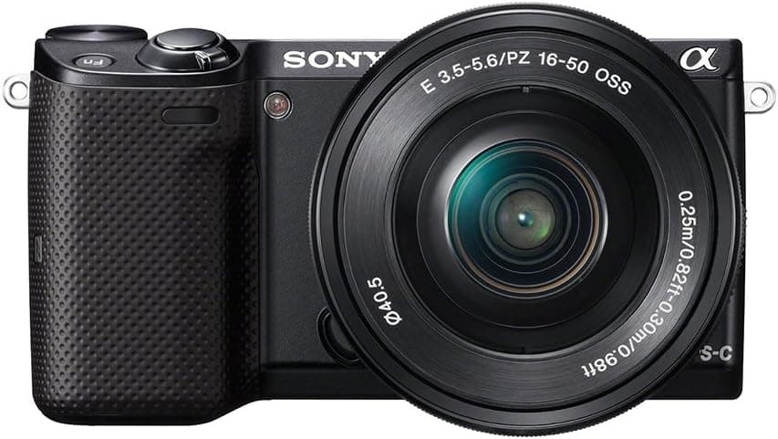 Sony NEX-5TL/B NEX5TL NEX5T NEX5 Compact Interchangeable Lens Digital Camera with 16-50mm Power Zoom Lens and 55-210 Zoom Lens ULTIMATE BUNDLE with 32GB High Speed Card, Spare Battery, Filter Kit, Mini HDMI cable, Card reader, Case + More!