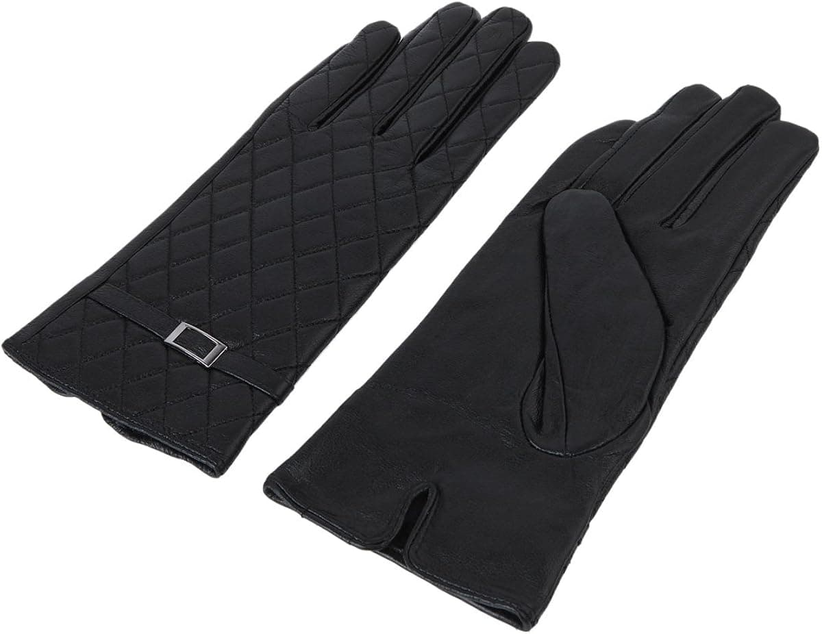 Premium Women's Quilted Winter Thermal Soft Leather Gloves - Diff Colors
