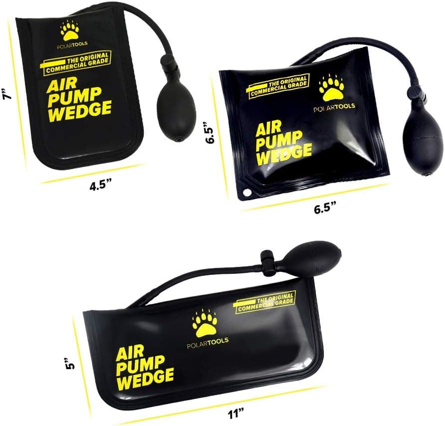 Air Wedge Pump Car Home Garage Tool Kit New | 3PCs Large Small Windows Door Home Use Contractor Commercial Alignment Tool | Gift for Men | DIY Easy Universal Use