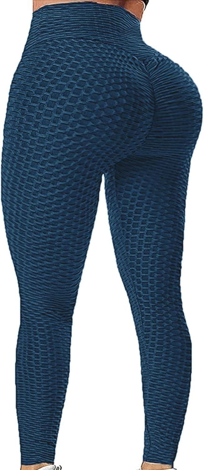 TIK Tok Yoga Leggings for Women Butt Lifting Booty Scrunch Tummy Control Workout High Waisted Ruched Pants