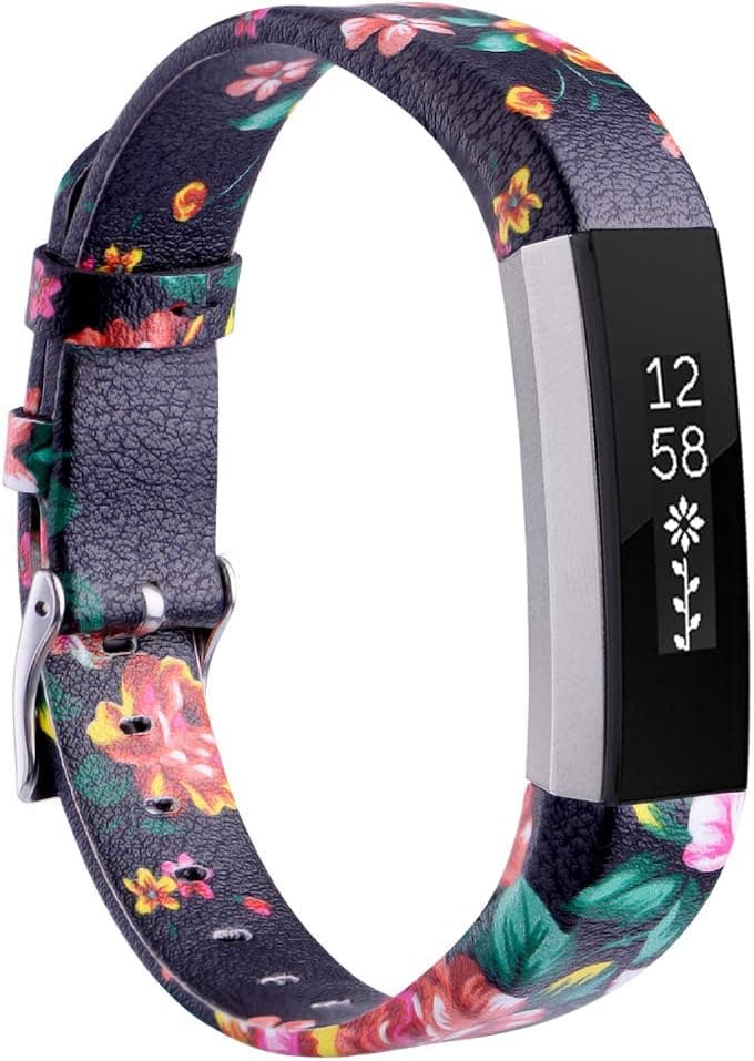 Henoda Replacemnt Leather Bands Compatible with Fitbit Alta/Fitbit Alta HR, Classic Genuine Leather Wristband, Small Large, No Tracker