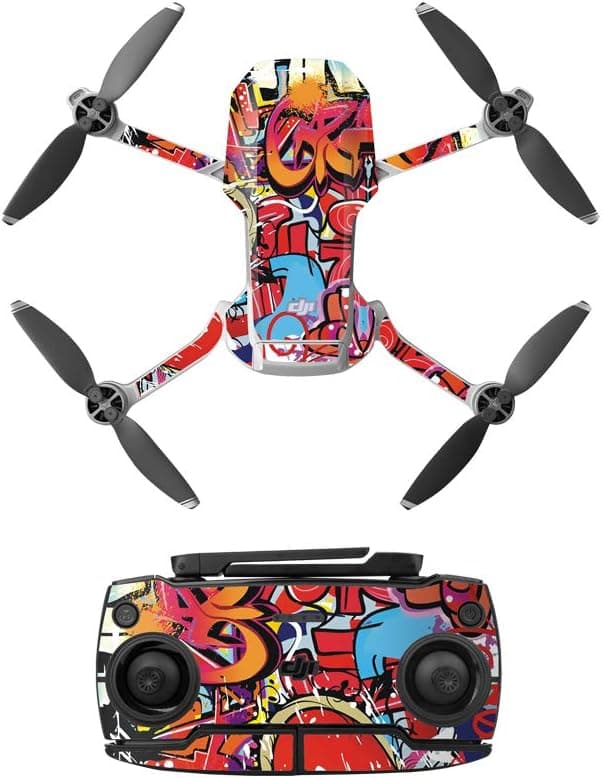 Yifant PVC Drone Sticker for DJI Mavic Mini Drone Accessories Waterproof Skin Guard Scratch-Proof DIY Accessory (Street Art)