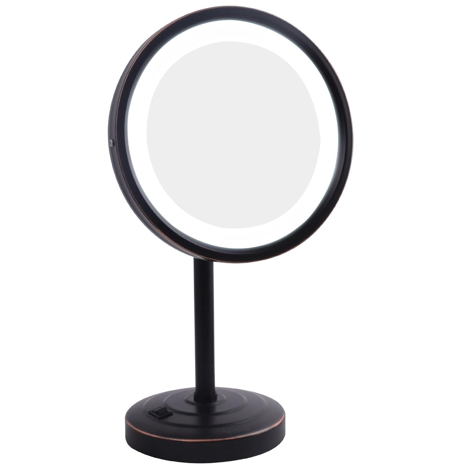 GuRun 8-Inch Tabletop Swivel Vanity Mirror with LED Light 10x Magnification,Oil-Rubbed Bronze M2209DO(8in,10x)