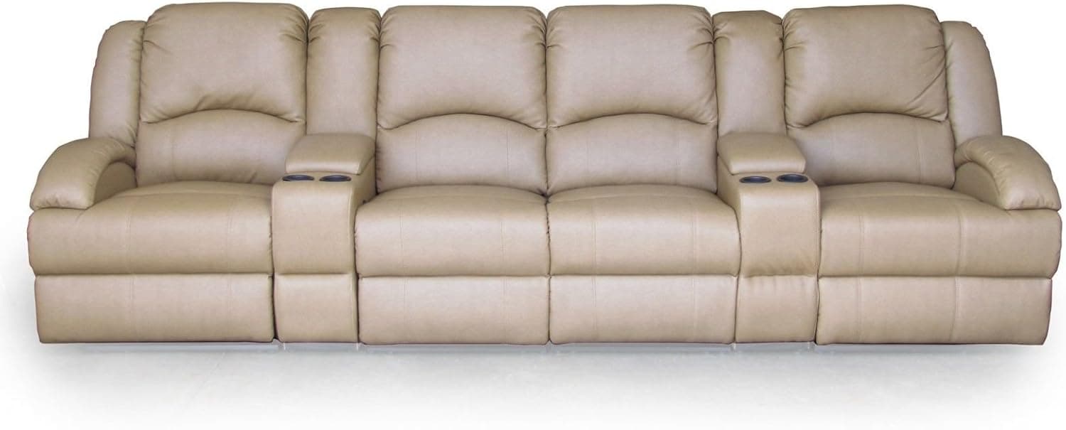 Heritage Collection - Row of 4 Chairs with Middle Loveseat, Luxury Clay Madison Style Seating (Brookwood Tan)
