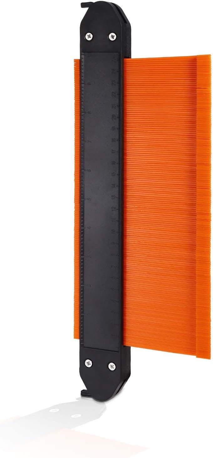 Contour Gauge Irregular Profile Gauge Duplicator Tiling Laminate Tiles Edge Shaping Wood Measure Ruler Plastic Woodworking Tools Profile Jig Guide Yellow (10 Inch)