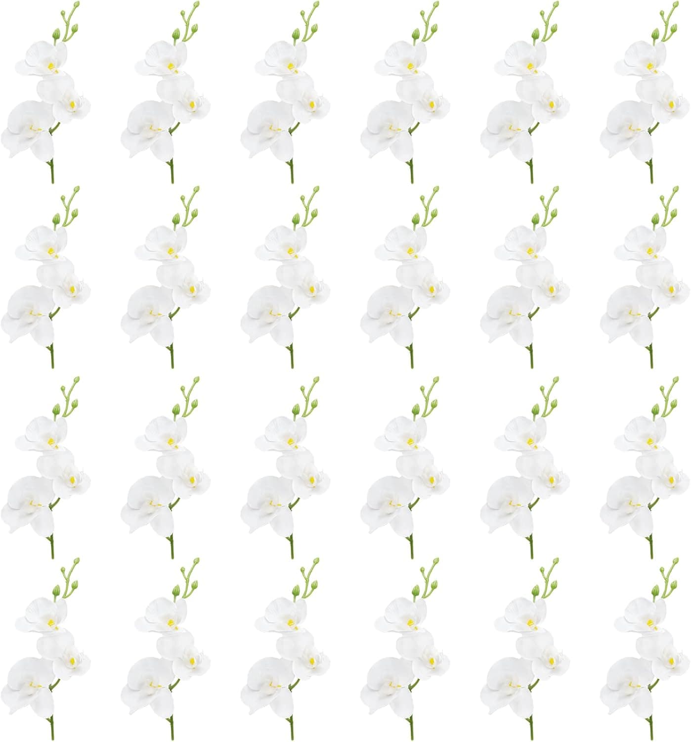 LARDUX 24 PCS Artificial Flowers for Floating Candles Wedding Centerpiece Mini Orchid Flower Filler Vase Fillers for Wedding Dinning Table Party Home Restaurant Decoration