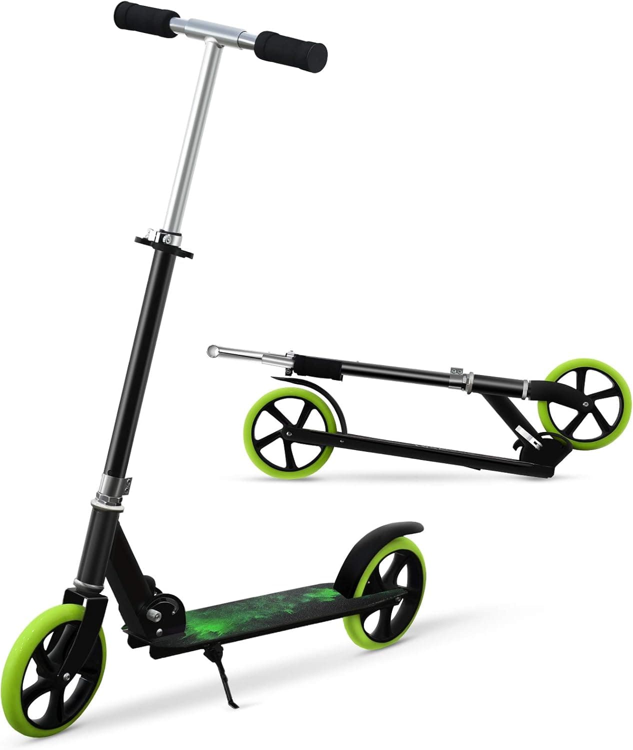 foxloly Kick Scooters for The Ages 12 and Up Adult Scooter 200 lbs with Cool Big Wheels 200mm Foldable Adult Sized Scooter for White Collar Workers Folding Scooter Height Adjustable