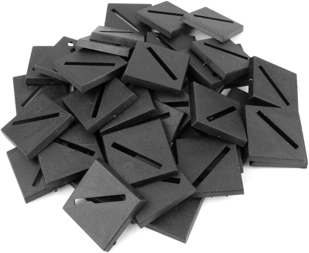 War World Gaming | 25mm (Diagonal) Square Slotted Plastic Bases | Pack of 50 | for 28mm Wargaming Miniatures & Figures