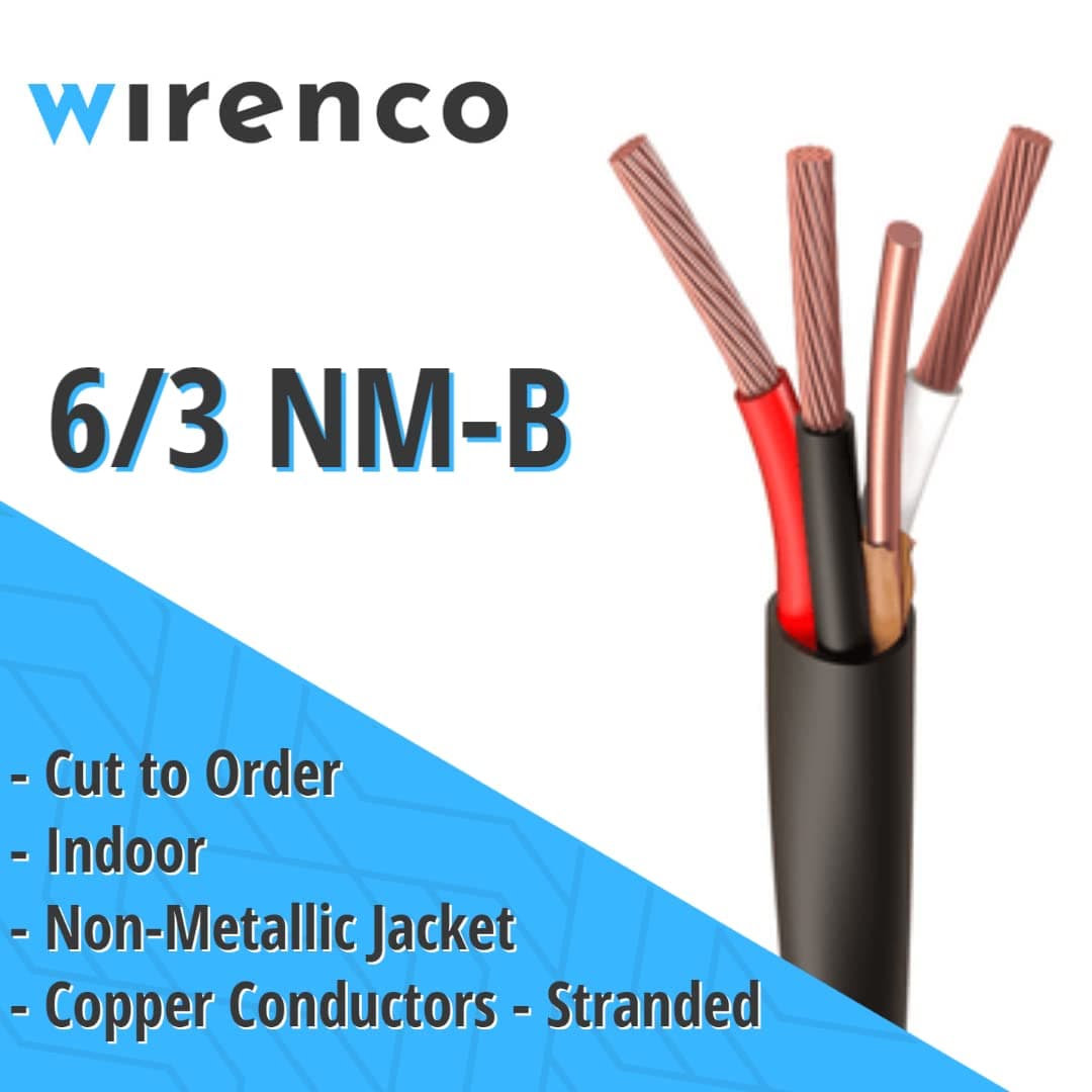 (Cut by The Foot) Wirenco 6/3 NM-B Non-Metallic, Residential Indoor Cable with Ground