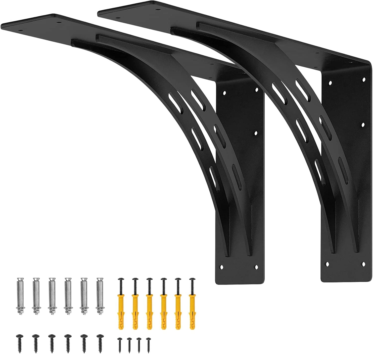 FIRMETAL 24"x15"x4" Heavy Duty Shelf Brackets,max Load 1100 LBS,Premium Alloy Metal Mantel Brackets , (Set of 2) Fireplace Mantel Brackets - Countertop Support Brackets - (24 inch x 15 inch)