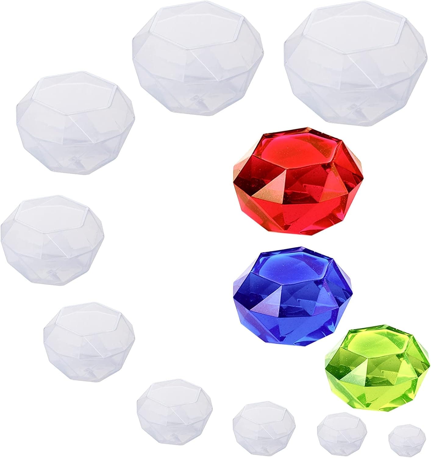 3D Diamond Resin Mold, Gartful 9pcs Silicone Jewelry Casting Molds, Pendant Epoxy Molds for DIY Craft Projects, Necklace, Bracelet, Earring, Home Decoration