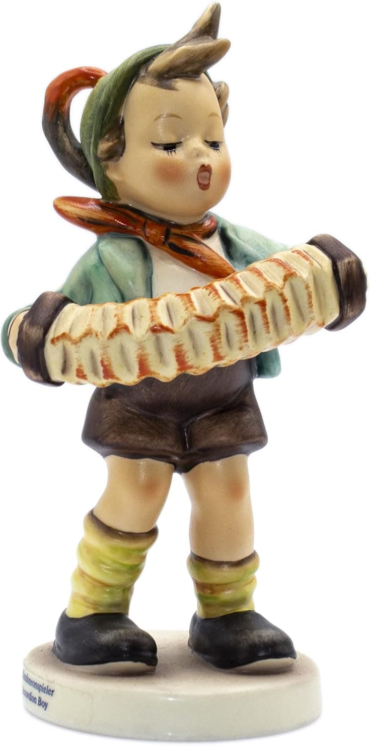 The Hummel Accordian Boy Figurine 4.25" is an Attractive Collectible Figure Which Will Look Good on Your Figurine Display Shelf