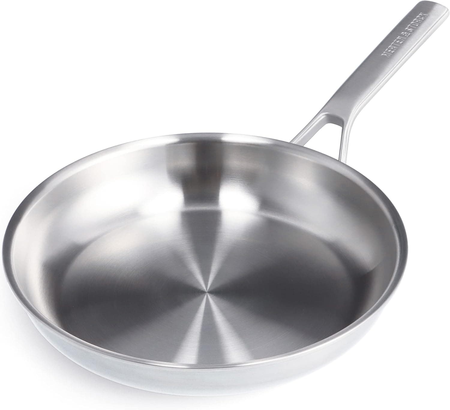 Merten & Storck Tri-Ply Stainless Steel Induction 10" Frying Pan Skillet, Multi Clad, Oven Safe, Silver