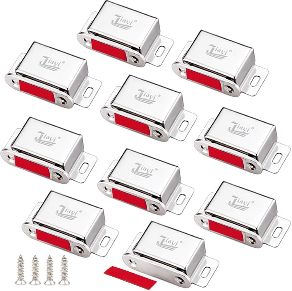 Magnetic Cabinet Magnet Closure Jiayi 10 Pack Drawer Magnetic Latch 30 lbs Cupboard Latch Magnet Cabinet Door Catch Heavy Duty Kitchen Cabinet Magnetic Catch Strong Closet Door Magnetic Catch