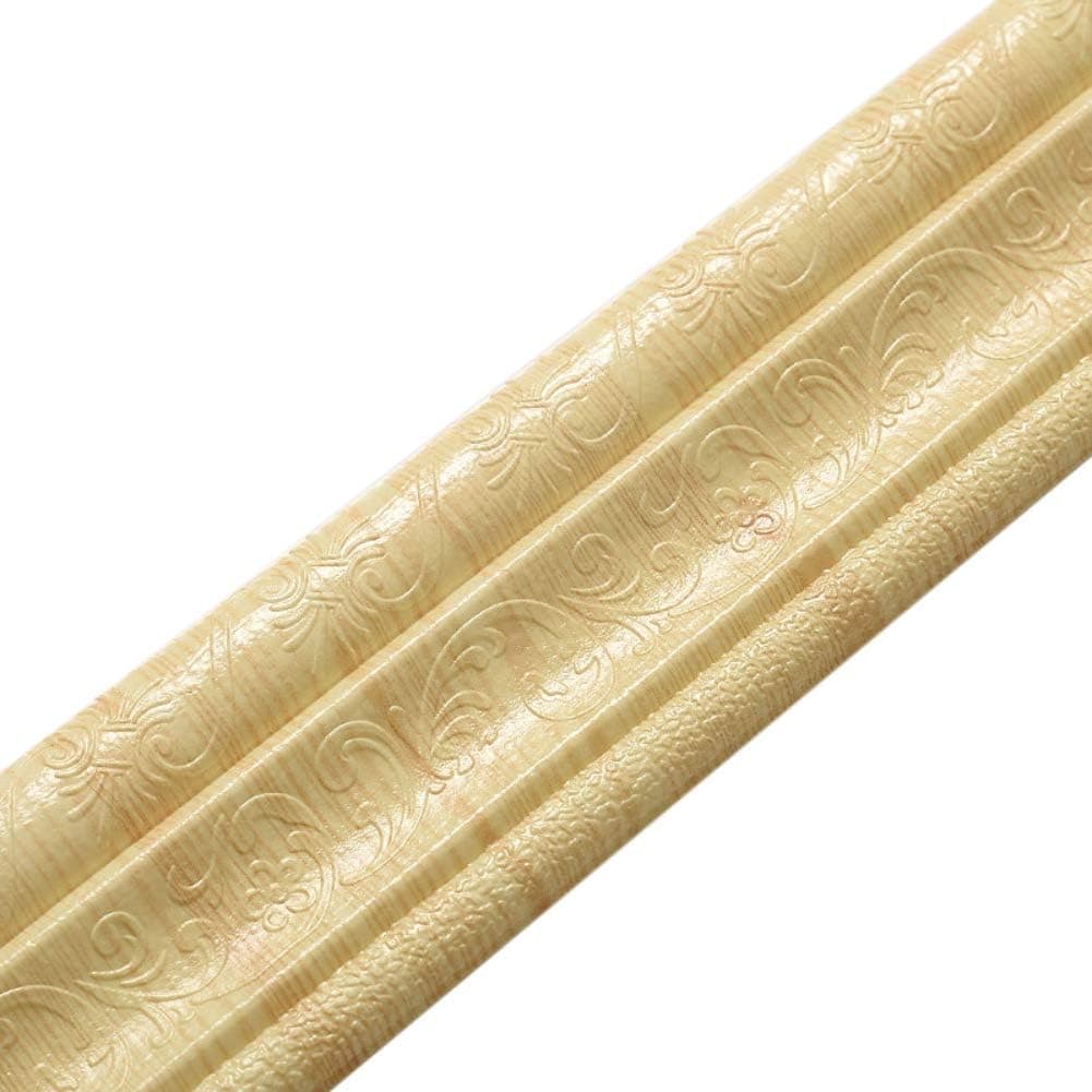 90x3 Inches Self Adhesive Wallpaper Border Peel and Stick,3D Flexible Foam Molding Trim, Waterproof Wall Border Foam Mirror Borders Removable Self Adhesive Tiles Stickers for Kitchen Bathroom
