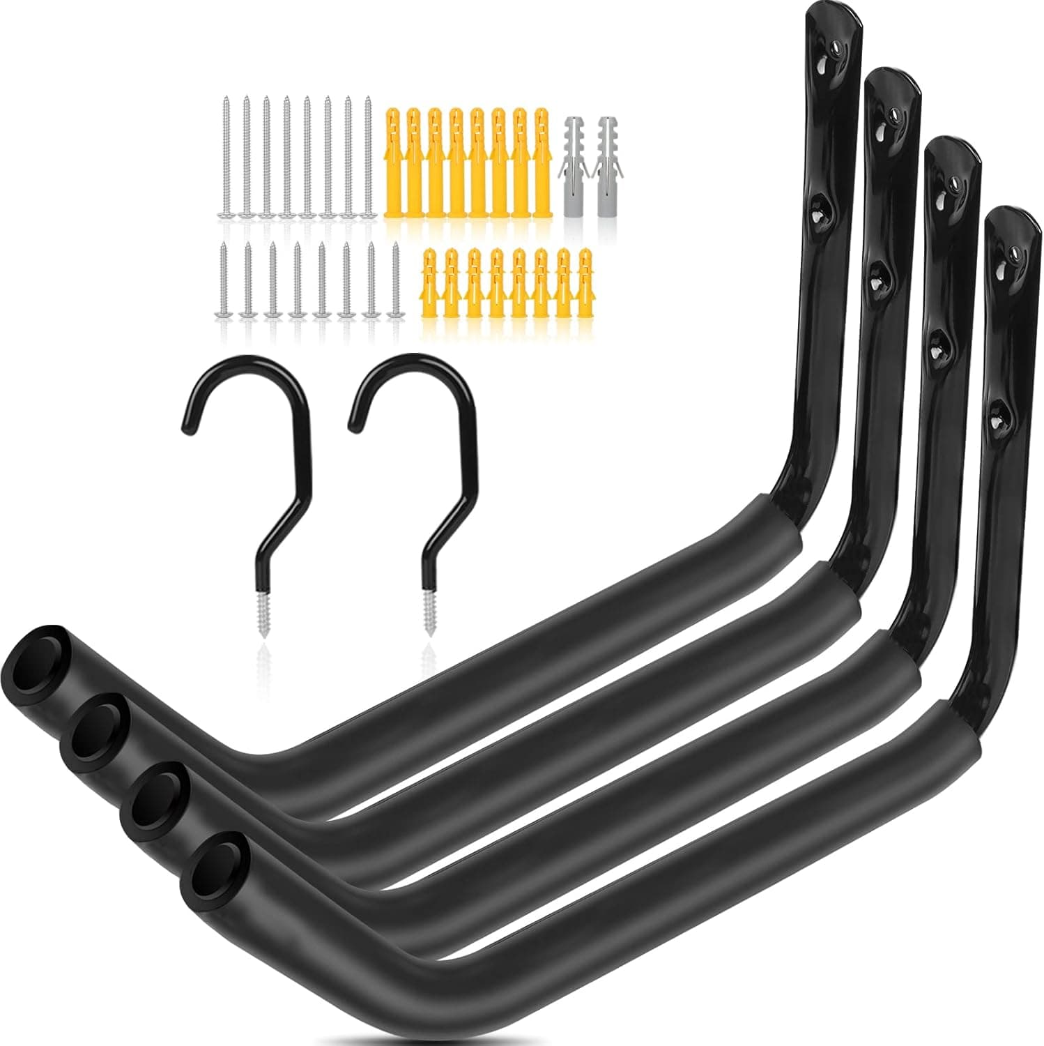 Hydencamm Upgrade 15 Inch Heavy Duty Garage Indoor Kayak, 4 Pack Garage Storage Canoe Hangers 120LB Capacity, Canoe Hanger Hooks for Hanging Canoe Surfboards Ladders Beach Chairs Lumber Bikes