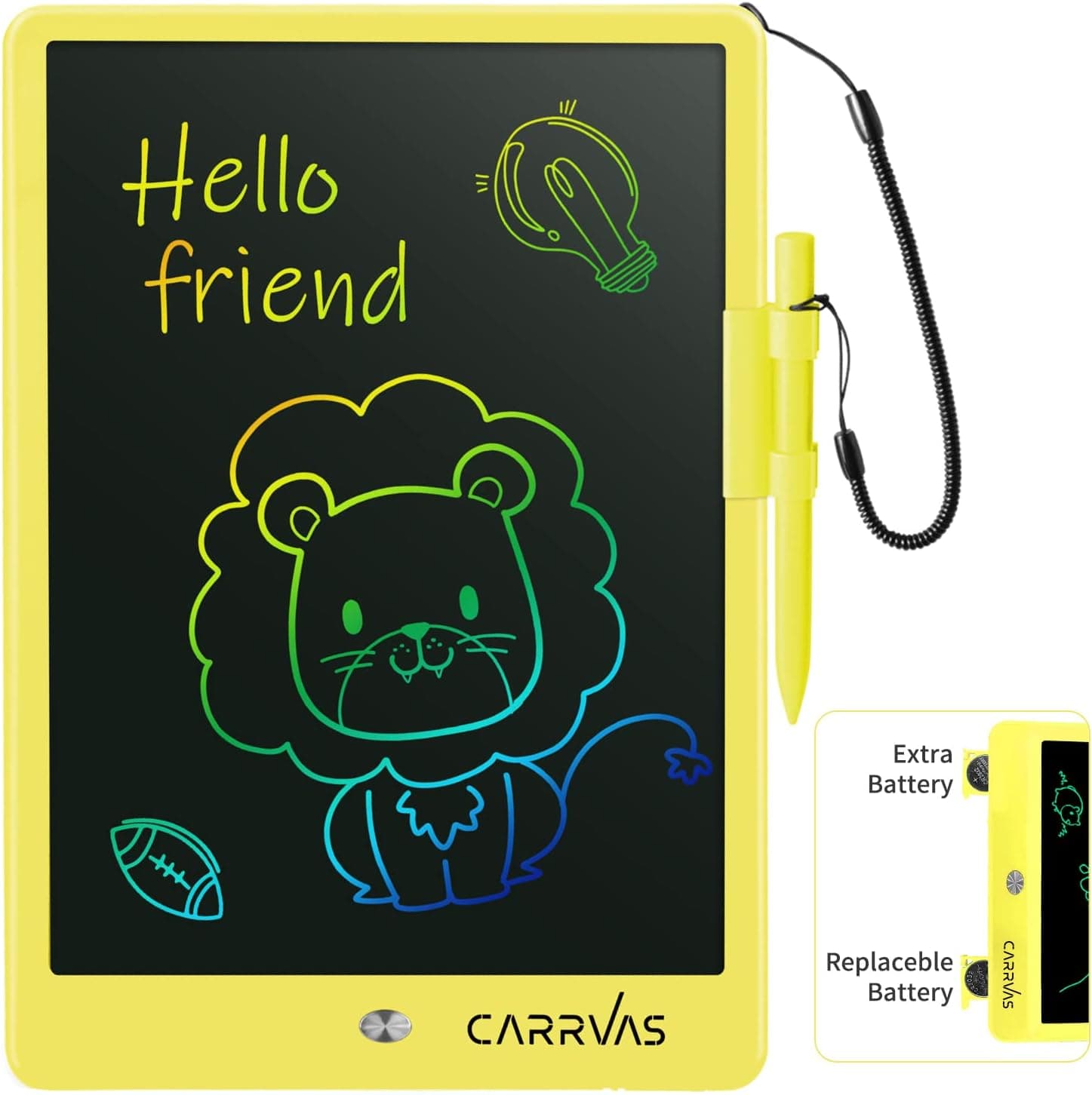 CARRVAS LCD Writing Tablet 10 Inch Coloring pad Doodle Board Electronic Drawing Tablet Drawing Pads Educational Birthday Gift for 3 4 5 6 7 8 Years Old Kids Toddler