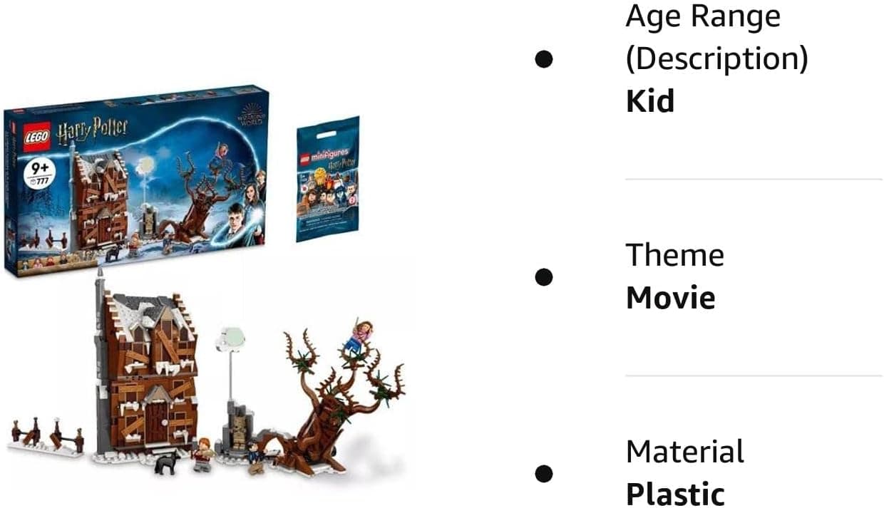 LEGO Harry Potter The Shrieking Shack & Whomping Willow Building Kit + Bonus Mystery Minifigure